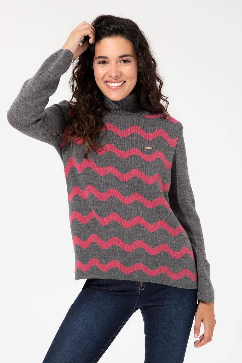 Kadın Gri Melanj Kazak - 50255253015