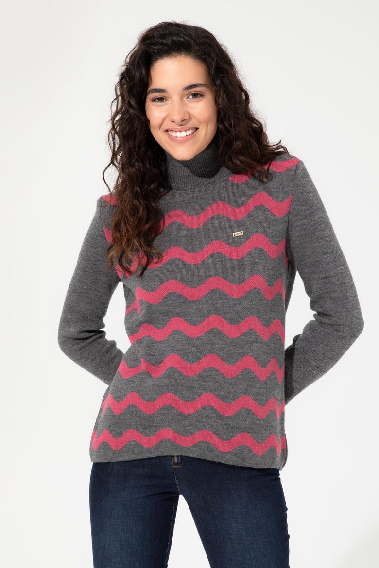 Kadın Gri Melanj Kazak