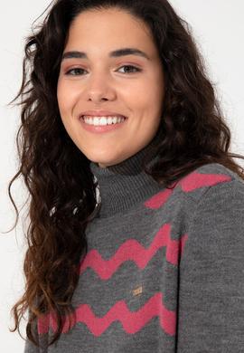 Kadın Gri Melanj Kazak - 50255253015