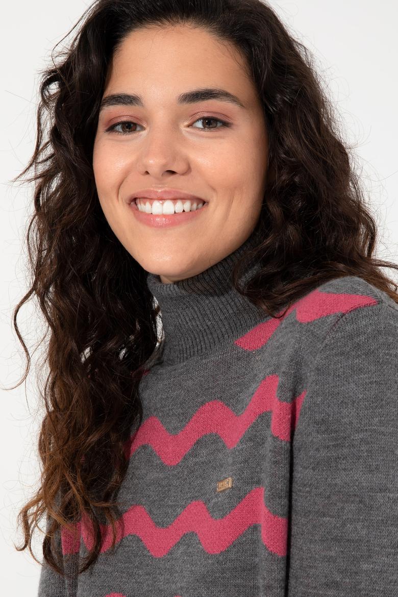 Kadın Gri Melanj Kazak - 50255253015