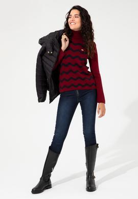 Kadın Bordo Kazak - 50255253004