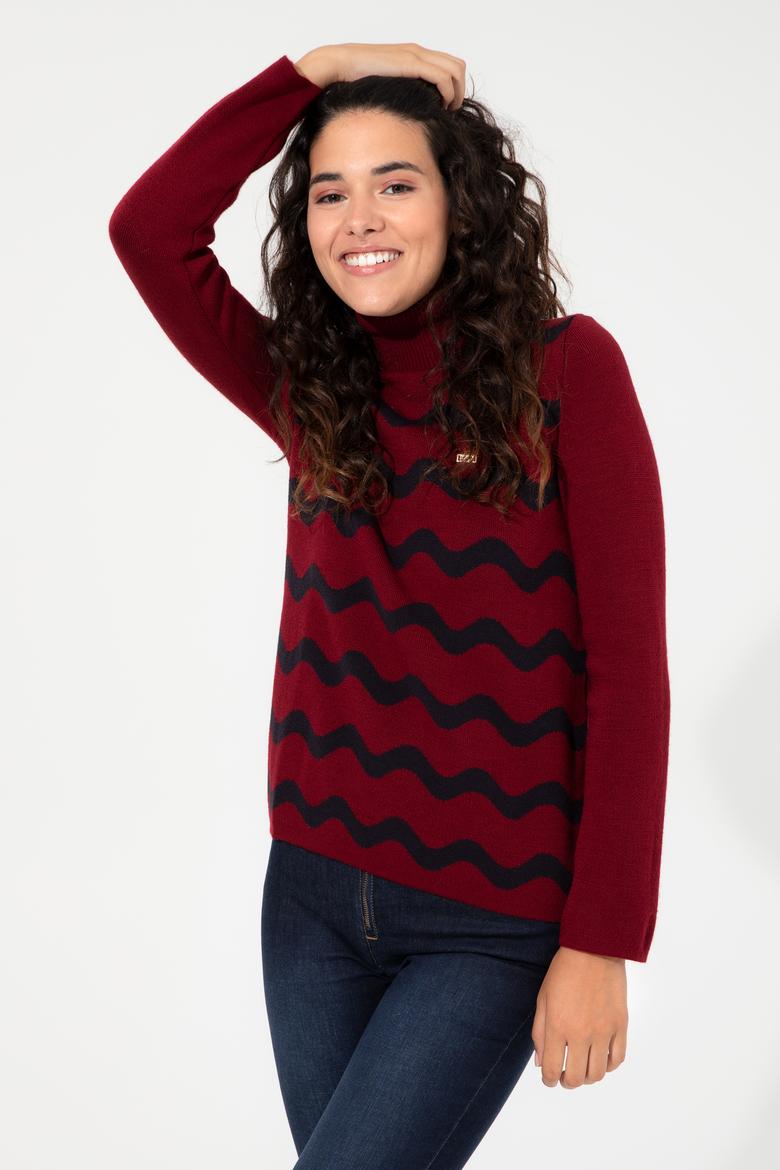 Kadın Bordo Kazak - 50255253004