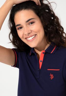 Kadın Lacivert Polo Yaka Tişört - 50248984010