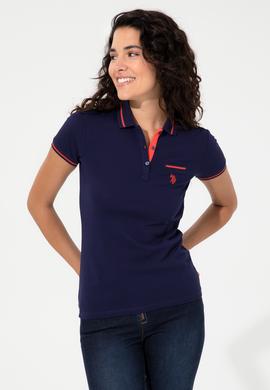 Kadın Lacivert Polo Yaka Tişört - 50248984010