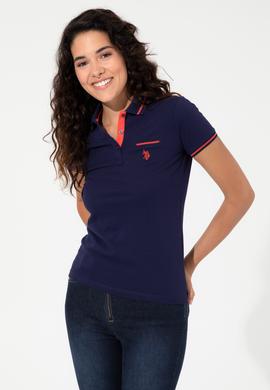 Kadın Lacivert Polo Yaka Tişört - 50248984010