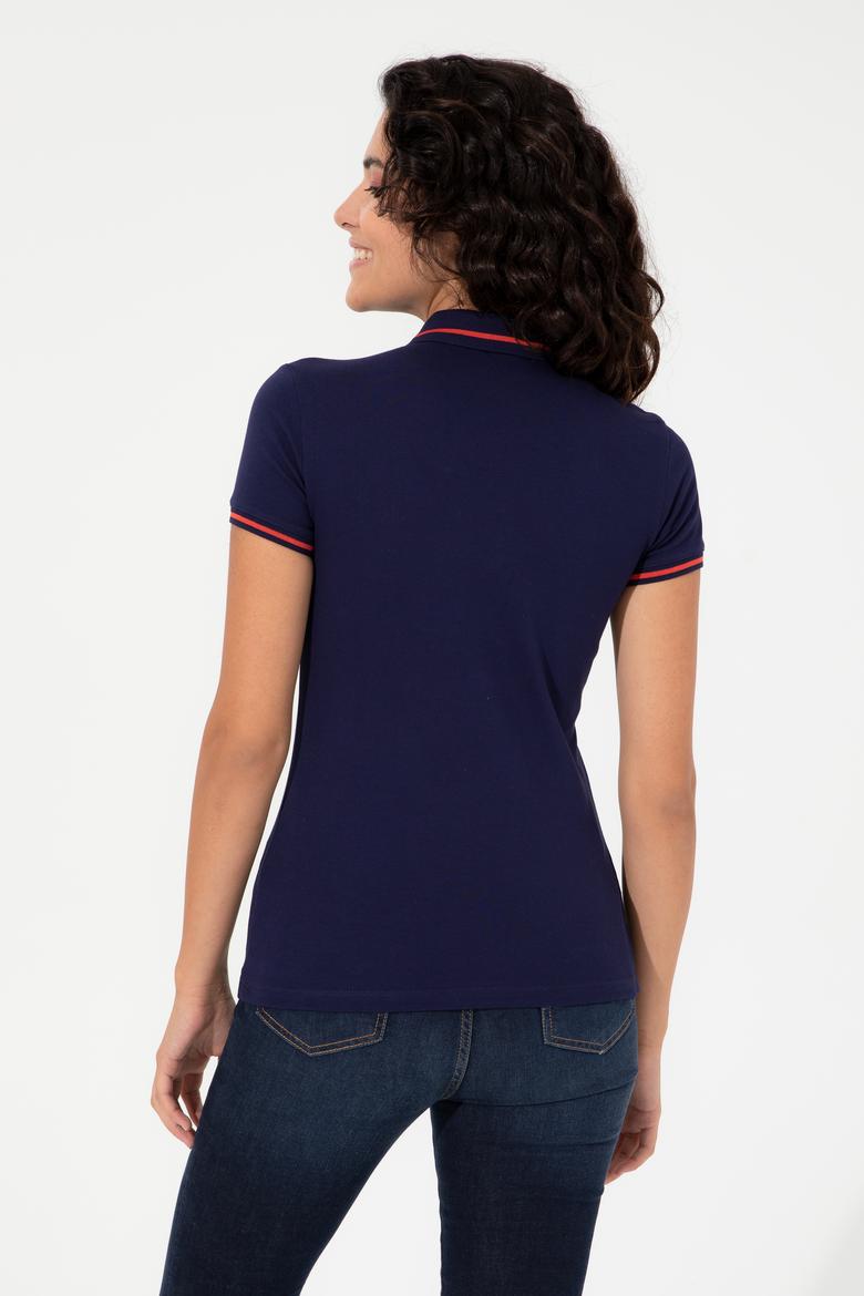 Kadın Lacivert Polo Yaka Tişört - 50248984010