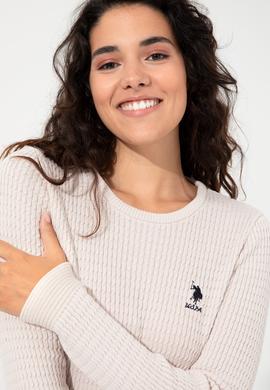 Kadın Krem Basic Kazak - 50255658061