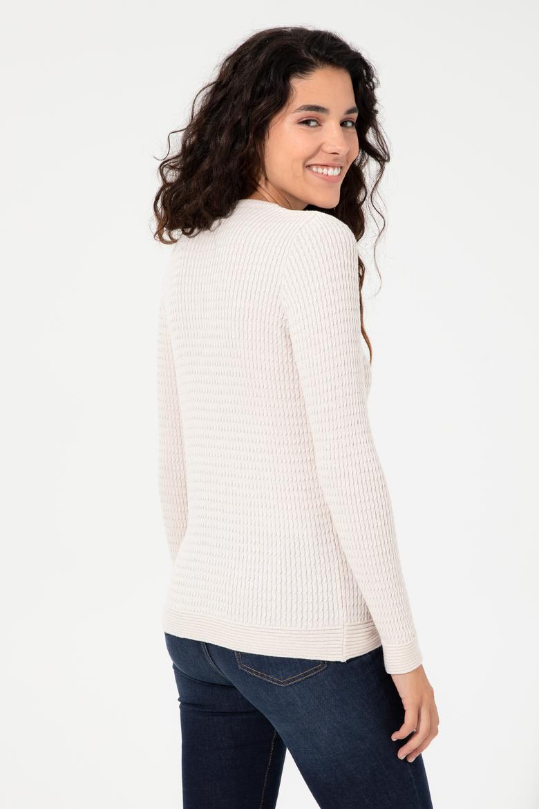 Kadın Krem Basic Kazak - 50255658061