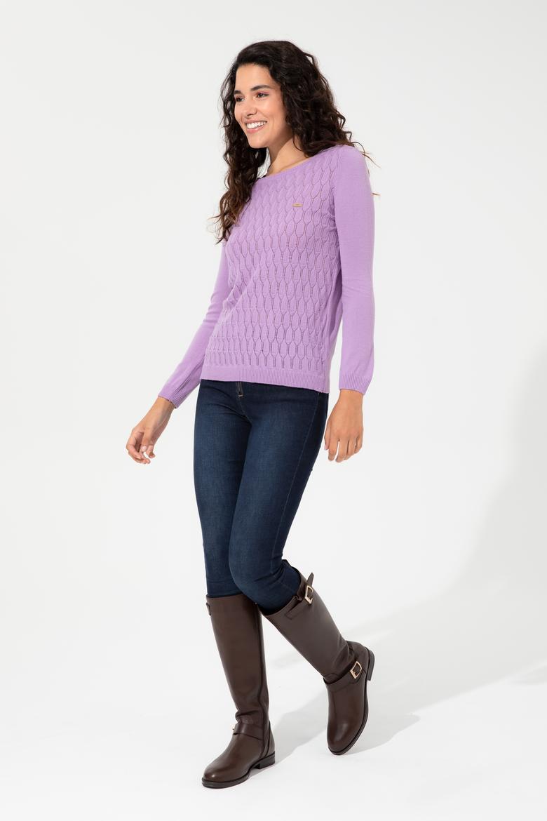 Kadın Lila Kazak - 50255255019