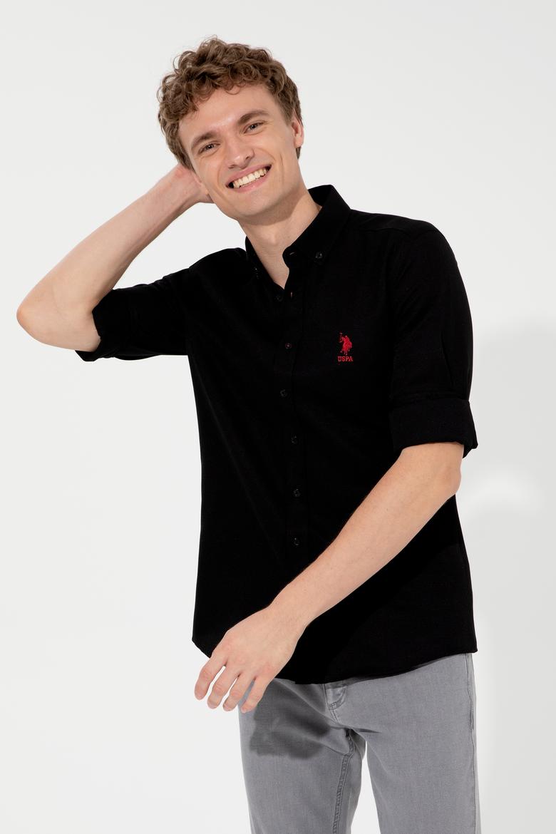 Erkek Siyah Uzun Kollu Basic Gömlek - 50254188066