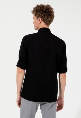 Erkek Siyah Uzun Kollu Basic Gömlek - 50254188066