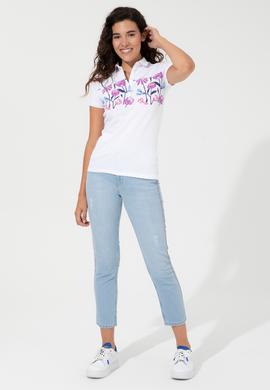 Kadın Manolya Polo Yaka Tişört - 50248995008