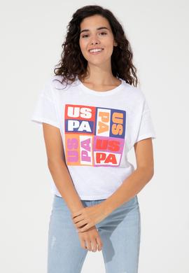 Kadın Mavi Bisiklet Yaka Crop Tişört - 50249005016