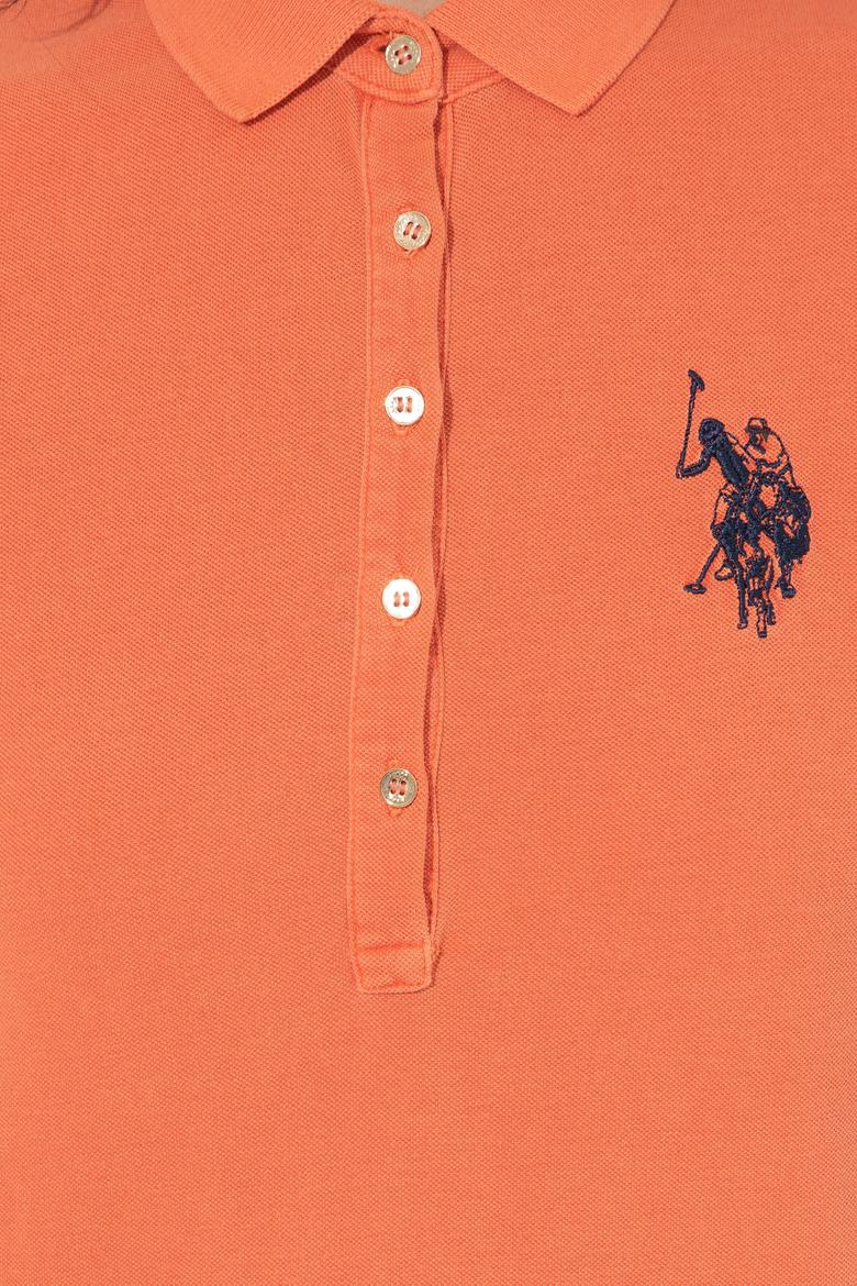 Kadın Turuncu Polo Yaka Örme Elbise - 50249019024