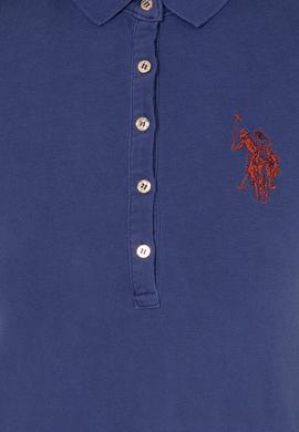 Kadın Mavi Polo Yaka Örme Elbise - 50249019040