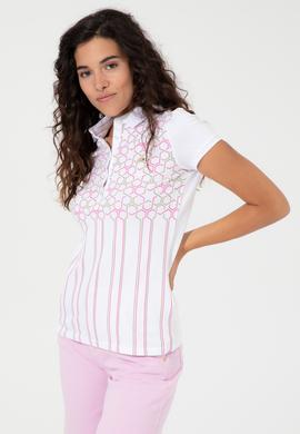 Kadın Pembe Polo Yaka Tişört - 50248985014