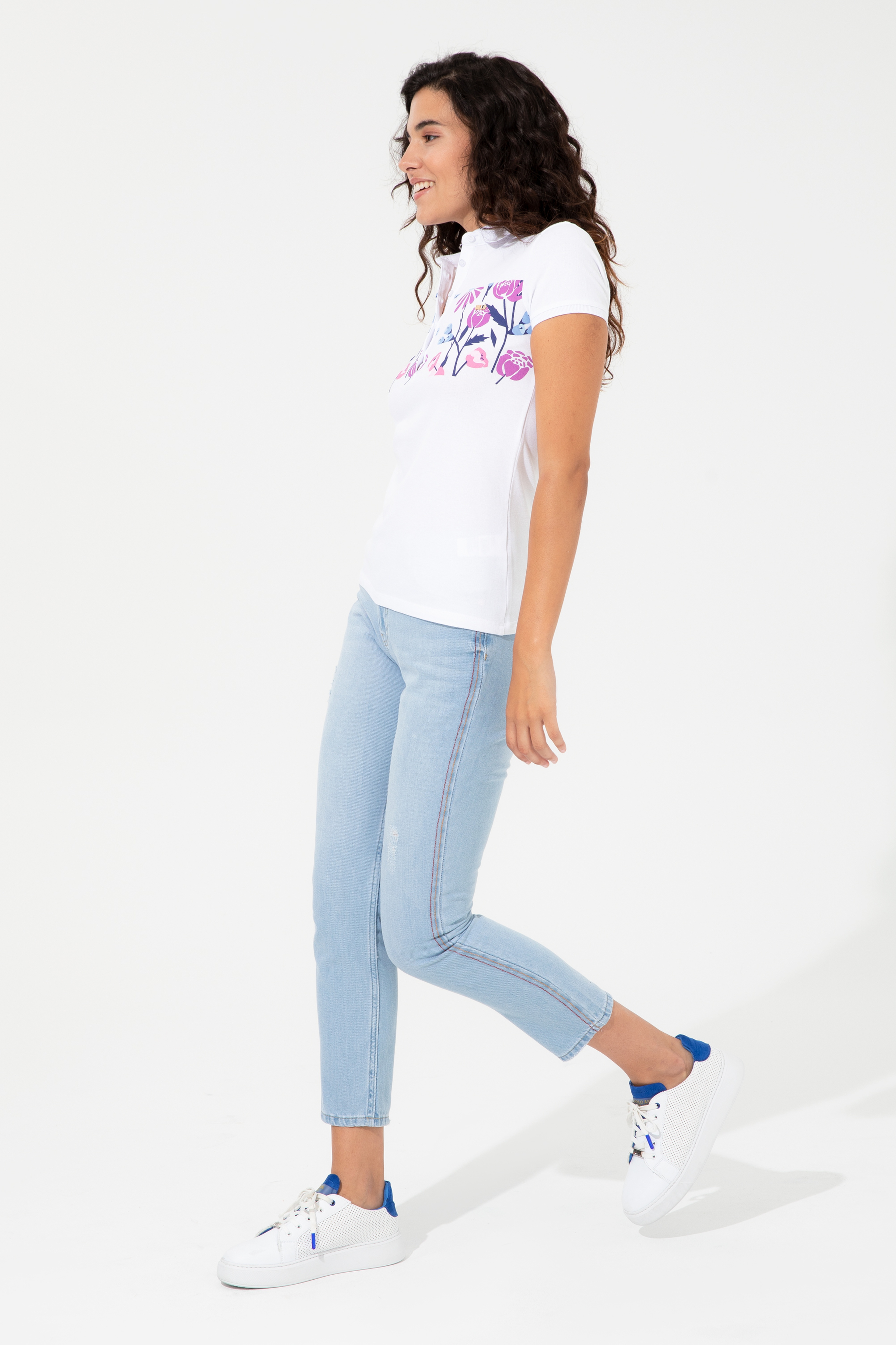 Kadın Mavi Boy Friend Fit Jean Pantolon - Image 3