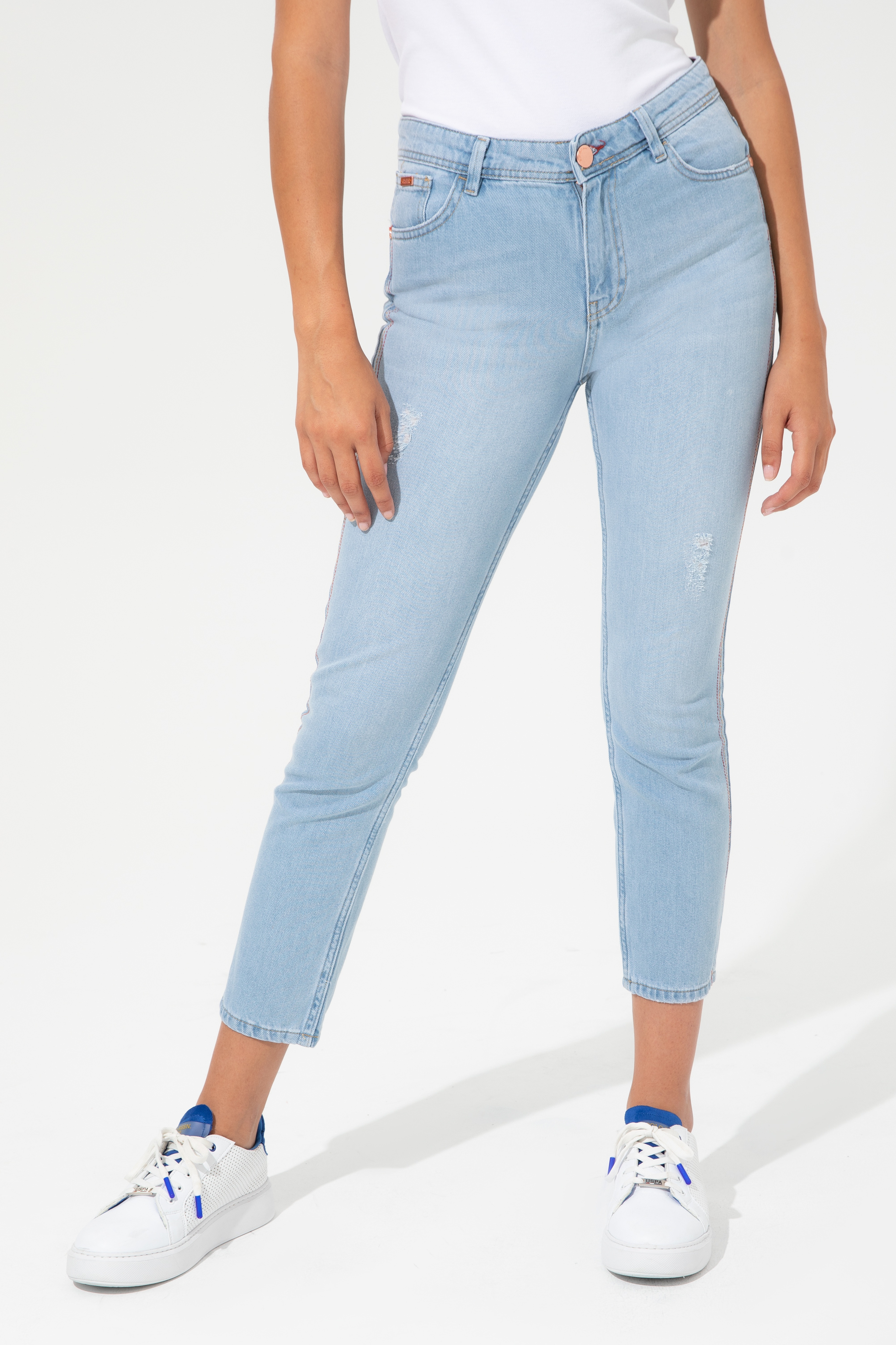 Kadın Mavi Boy Friend Fit Jean Pantolon - Image 2