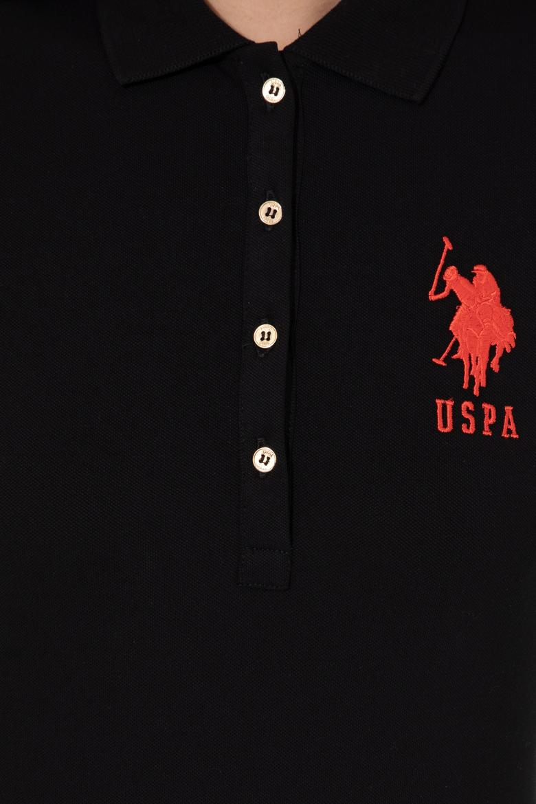 Kadın Siyah Polo Yaka Örme Elbise - 50248992054