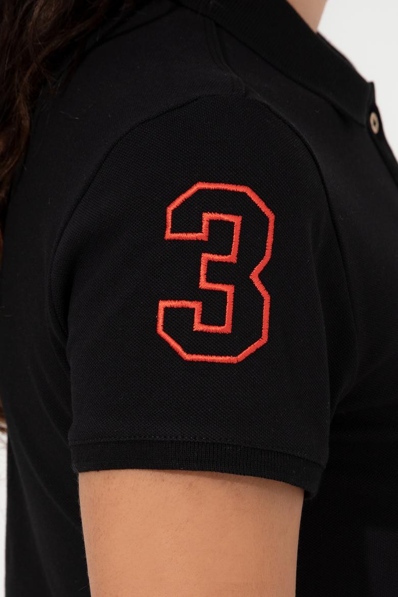 Kadın Siyah Polo Yaka Örme Elbise - 50248992054