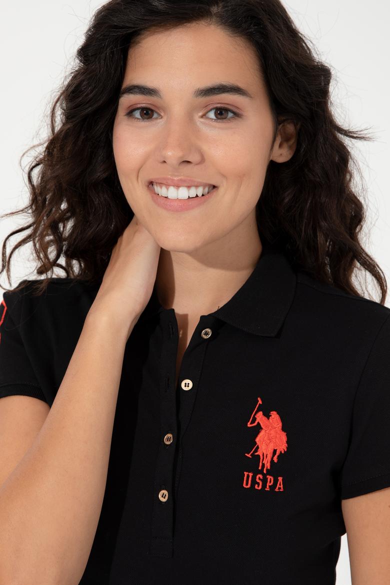 Kadın Siyah Polo Yaka Örme Elbise - 50248992054