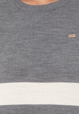 Kadın Gri Melanj Bisiklet Yaka Kazak - 50252218031