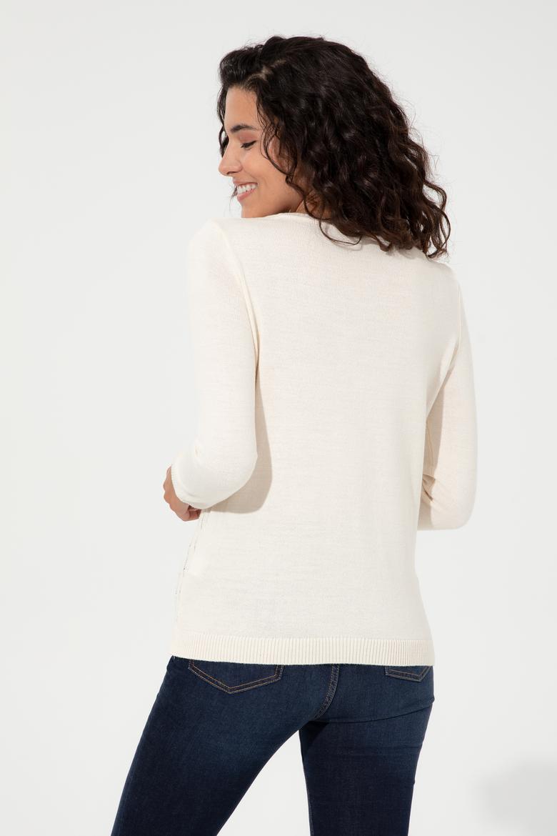 Kadın Krem Kazak - 50255255012