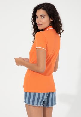 Kadın Turuncu Polo Yaka Tişört - 50248984033
