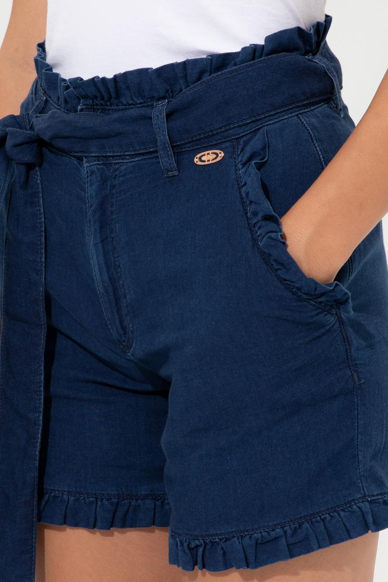 Kadın Koyu Mavi Jean Şort - 50249570005