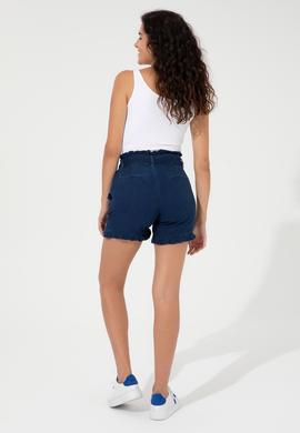 Kadın Koyu Mavi Jean Şort - 50249570005