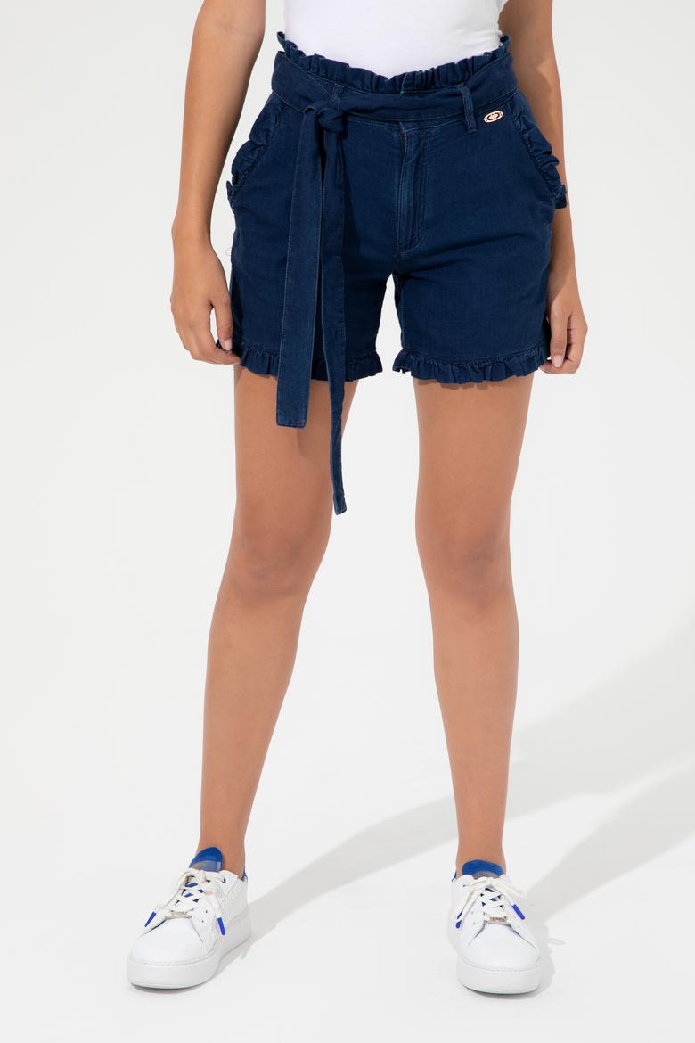 Kadın Koyu Mavi Jean Şort - 50249570005