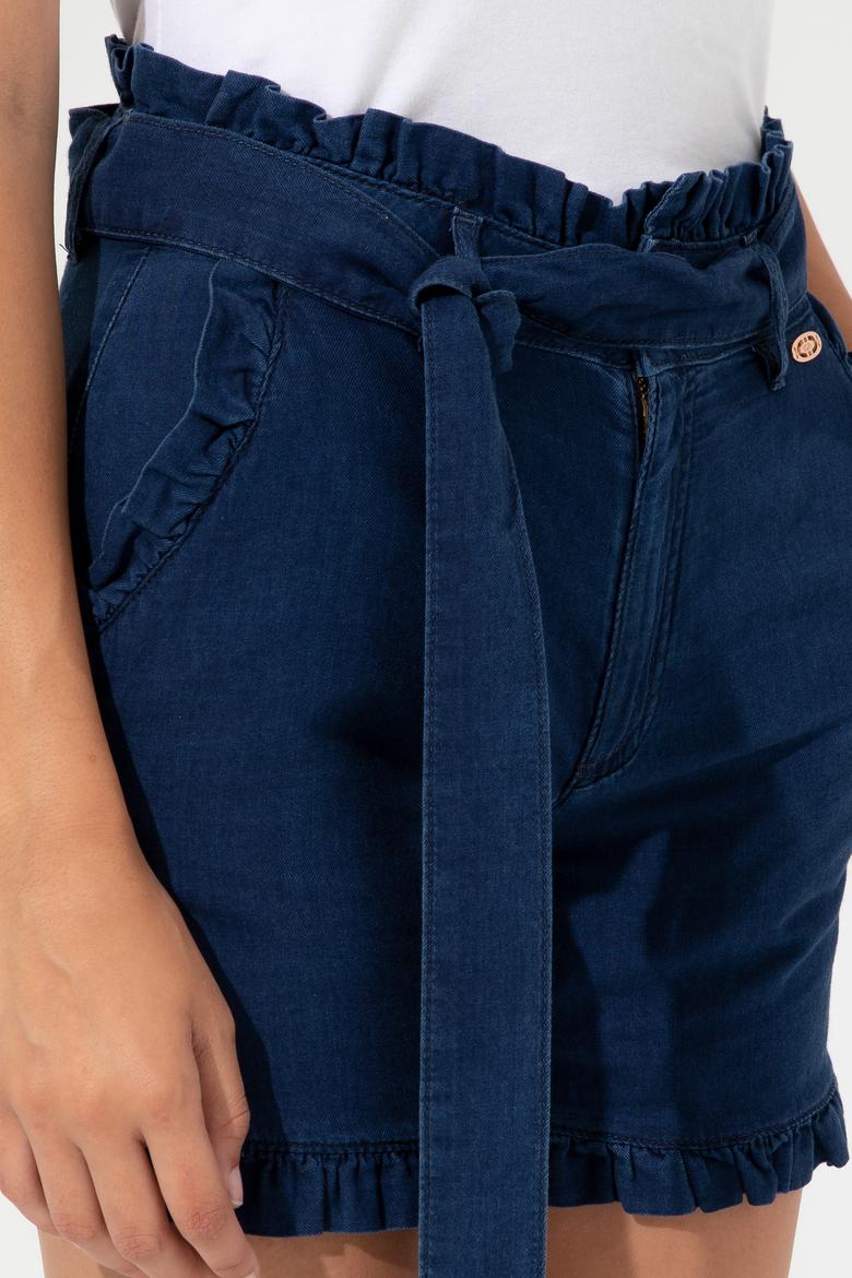 Kadın Koyu Mavi Jean Şort - 50249570005
