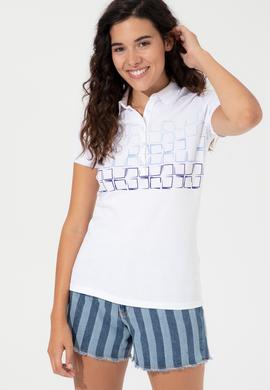 Kadın Mavi Polo Yaka Tişört - 50248987002