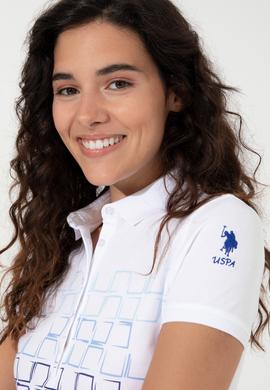 Kadın Mavi Polo Yaka Tişört - 50248987002