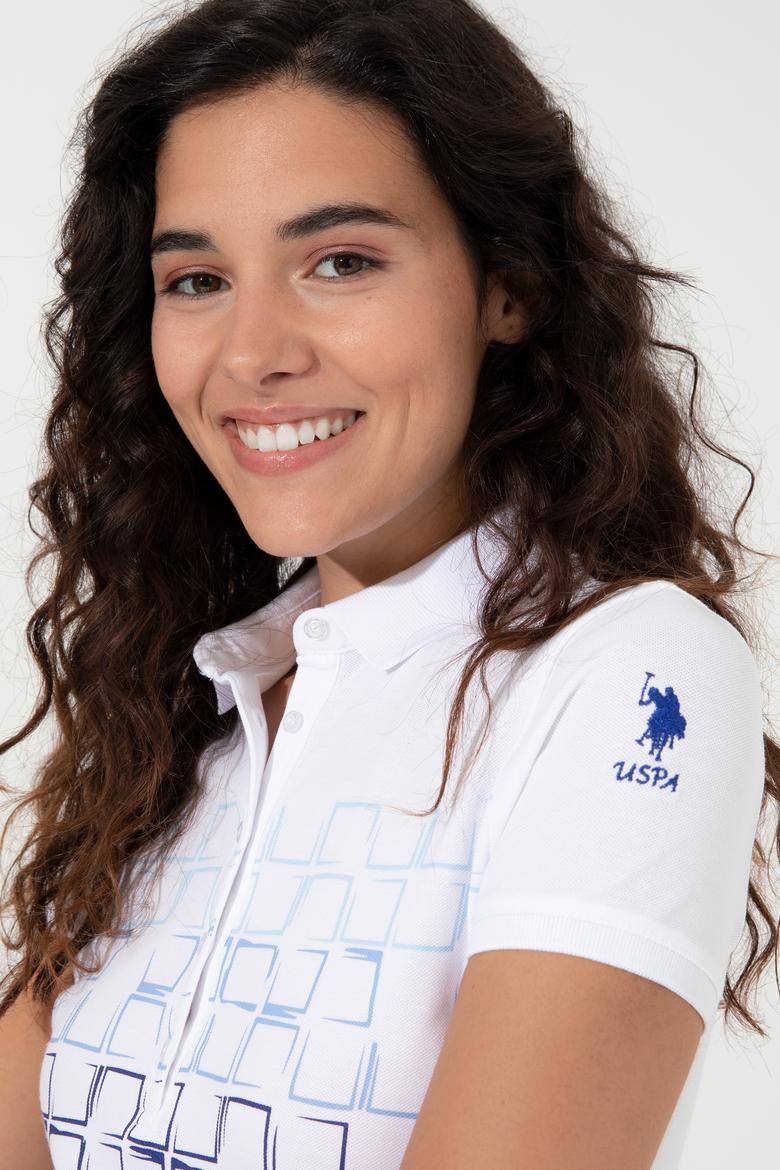 Kadın Mavi Polo Yaka Tişört - 50248987002