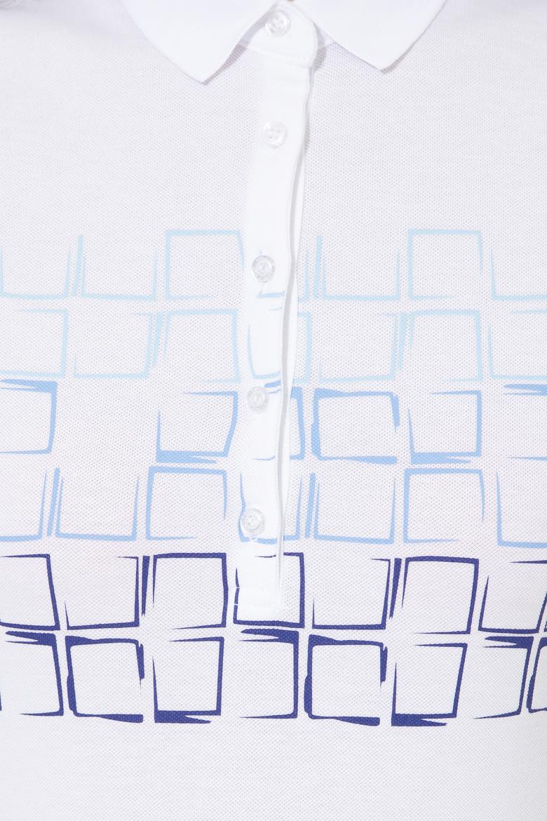 Kadın Mavi Polo Yaka Tişört - 50248987002