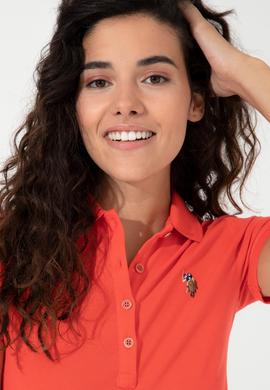 Kadın Kırmızı Polo Yaka Tişört - 50246285053