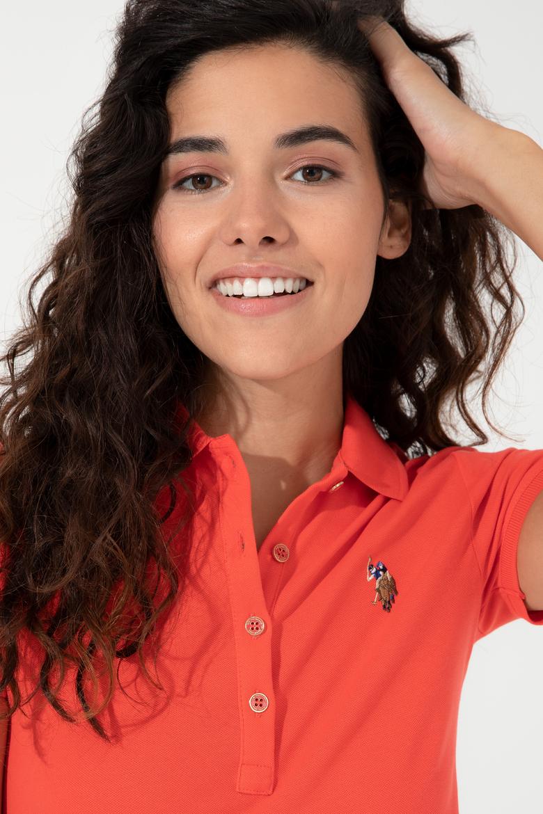 Kadın Kırmızı Polo Yaka Tişört - 50246285053