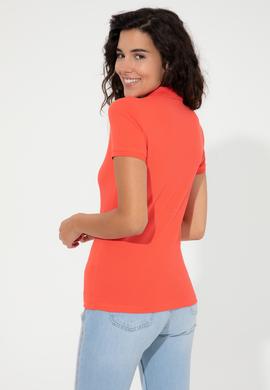 Kadın Kırmızı Polo Yaka Tişört - 50246285053
