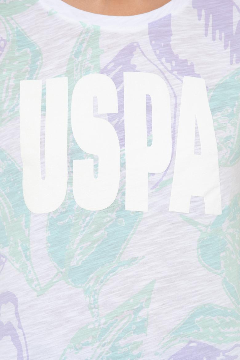 Kadın Lila Bisiklet Yaka Tişört - 50248988004