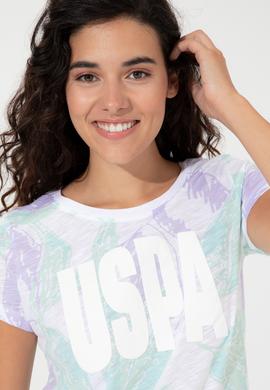 Kadın Lila Bisiklet Yaka Tişört - 50248988004