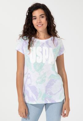 Kadın Lila Bisiklet Yaka Tişört - 50248988004