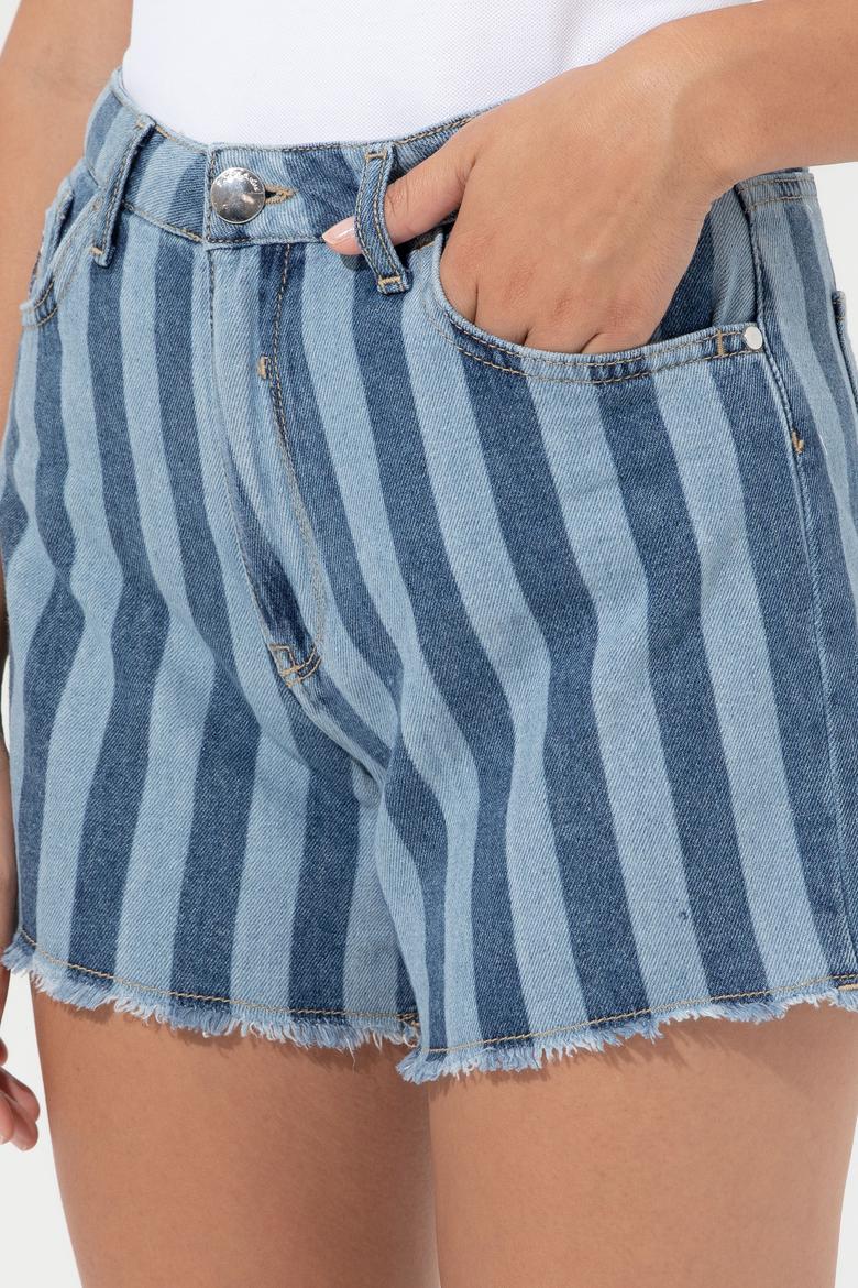 Kadın Mavi Jean Şort - 50246360005