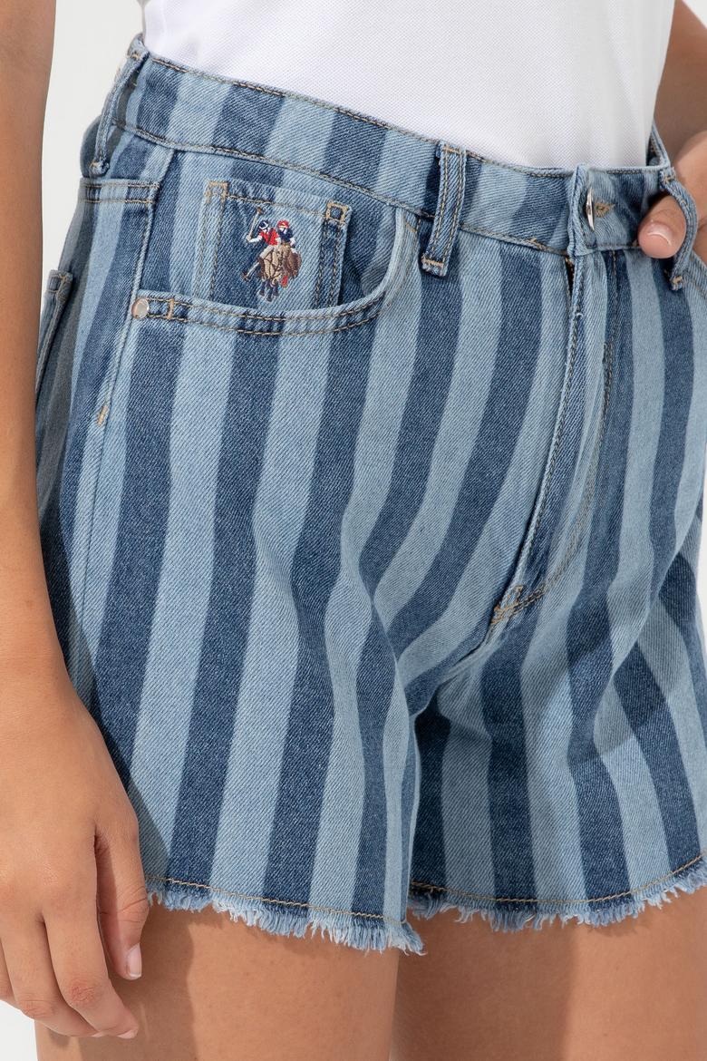 Kadın Mavi Jean Şort - 50246360005