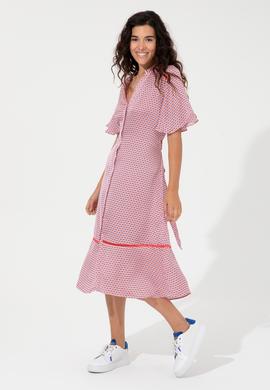 Kadın Kırmızı Dokuma Elbise - 50246442003