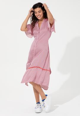 Kadın Kırmızı Dokuma Elbise - 50246442003