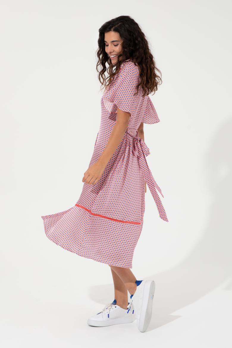 Kadın Kırmızı Dokuma Elbise - 50246442003