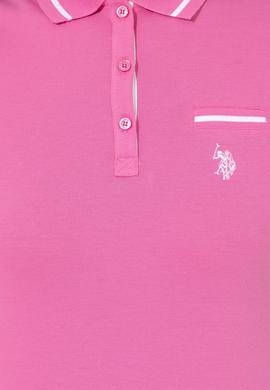 Kadın Pembe Polo Yaka Tişört - 50248984068