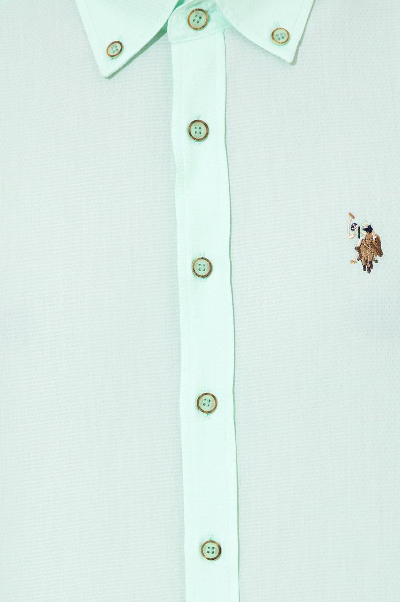 Erkek Mint Uzun Kollu Basic Gömlek