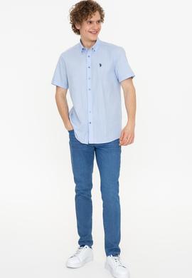 Erkek Mavi Kısa Kollu Gömlek - 50254416002